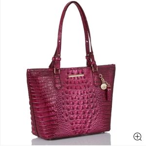 Brahmin Pomegranate Croc-Embossed Leather Tote